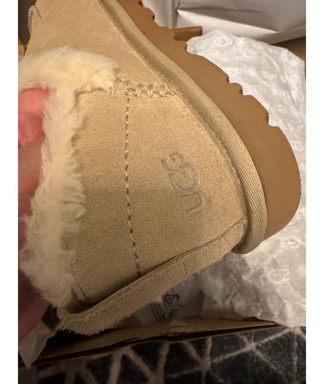 UGG AUSTRALIA Бежевые замшевые лоферы, фото 6