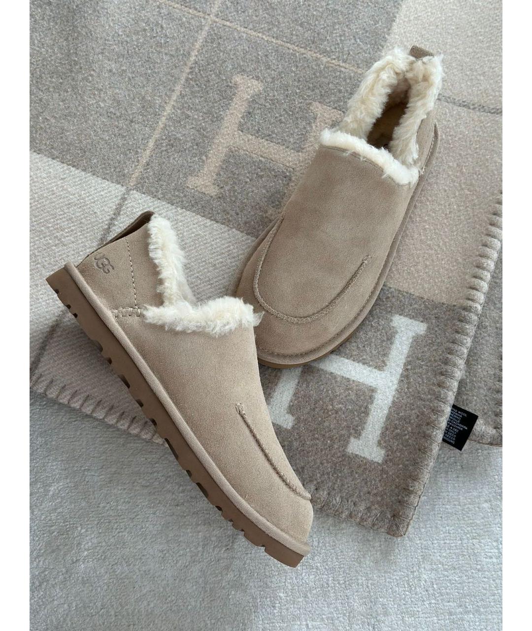 UGG AUSTRALIA Бежевые замшевые лоферы, фото 9