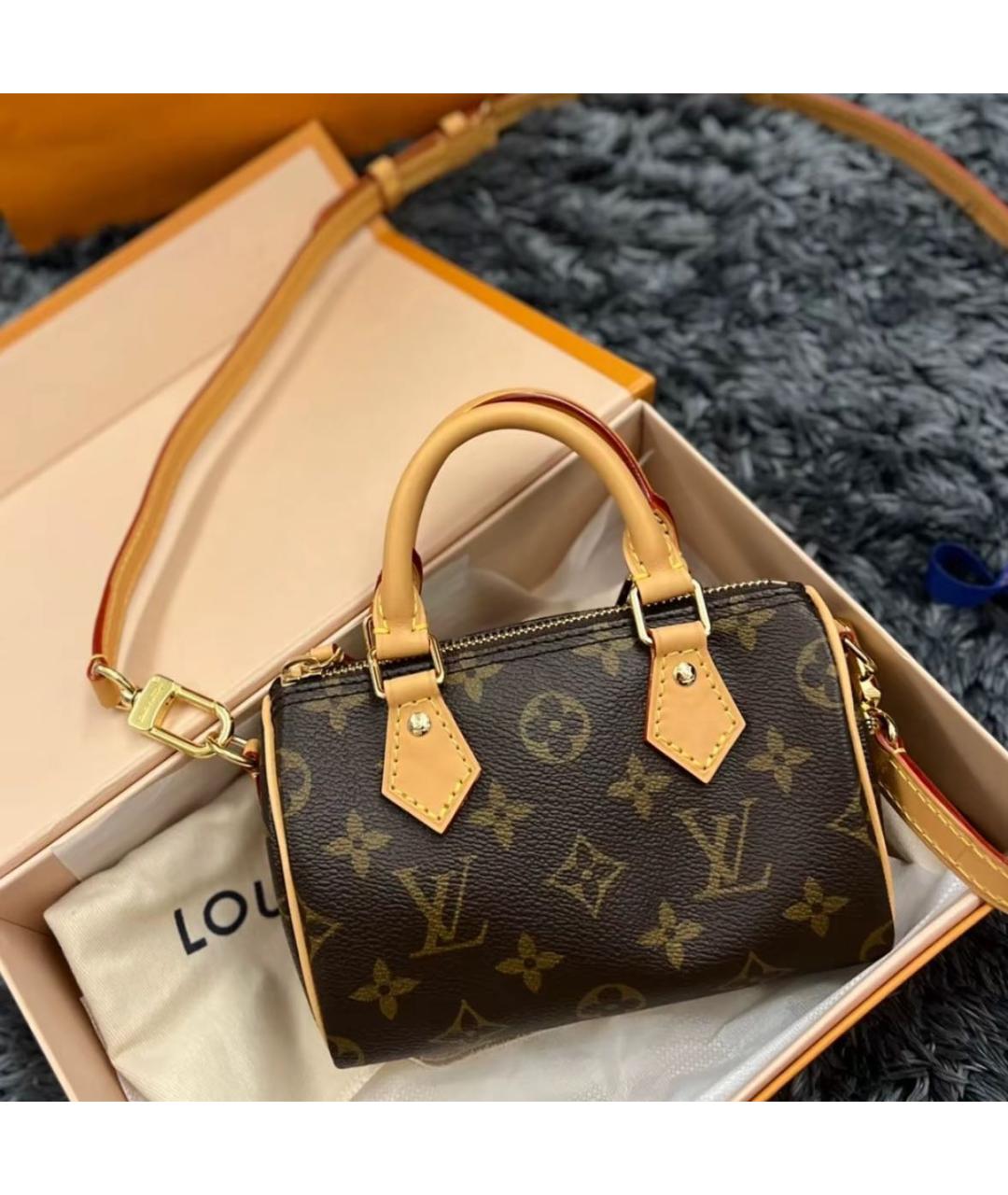 LOUIS VUITTON Коричневая кожаная сумка через плечо, фото 2