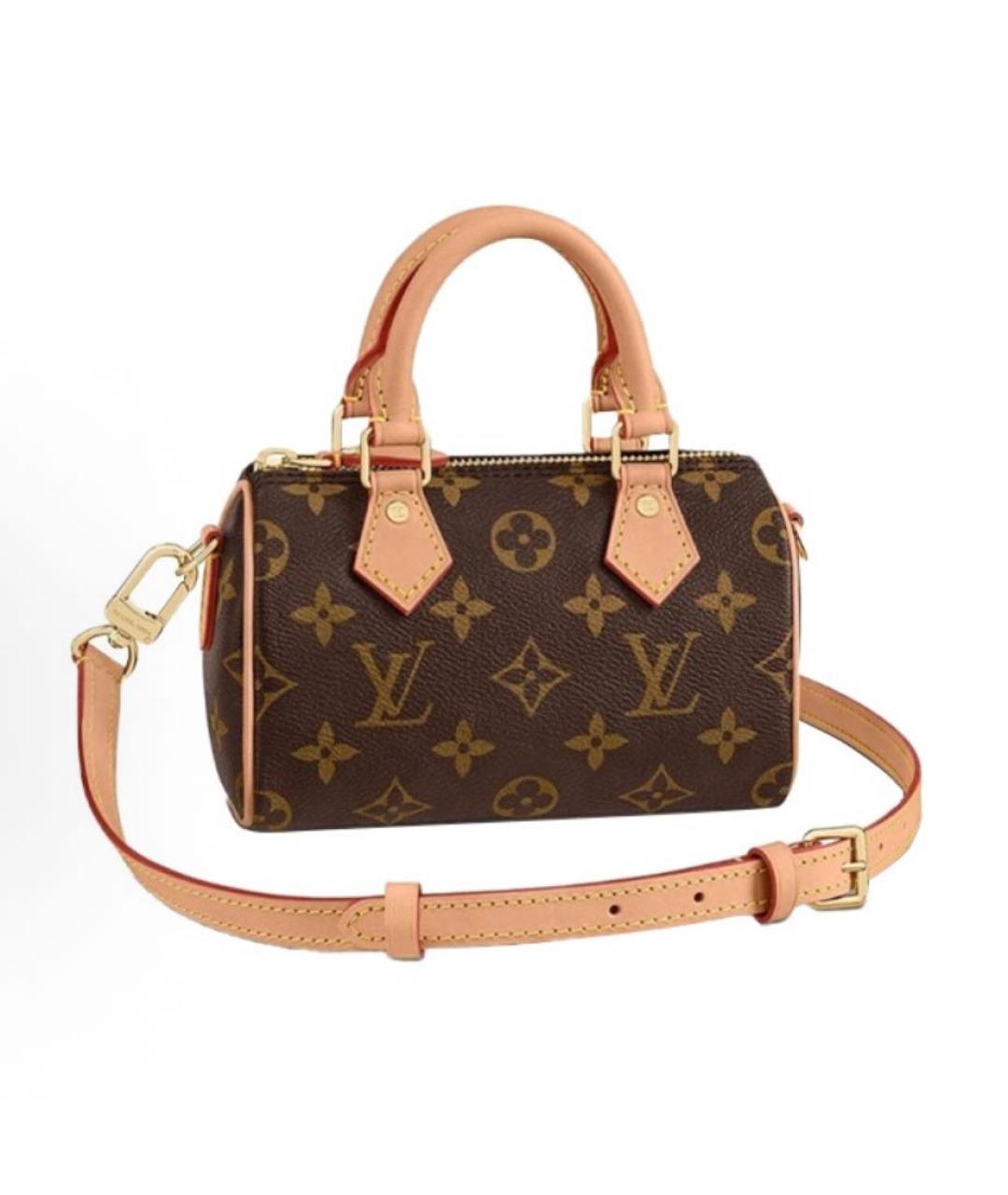 LOUIS VUITTON Коричневая кожаная сумка через плечо, фото 4