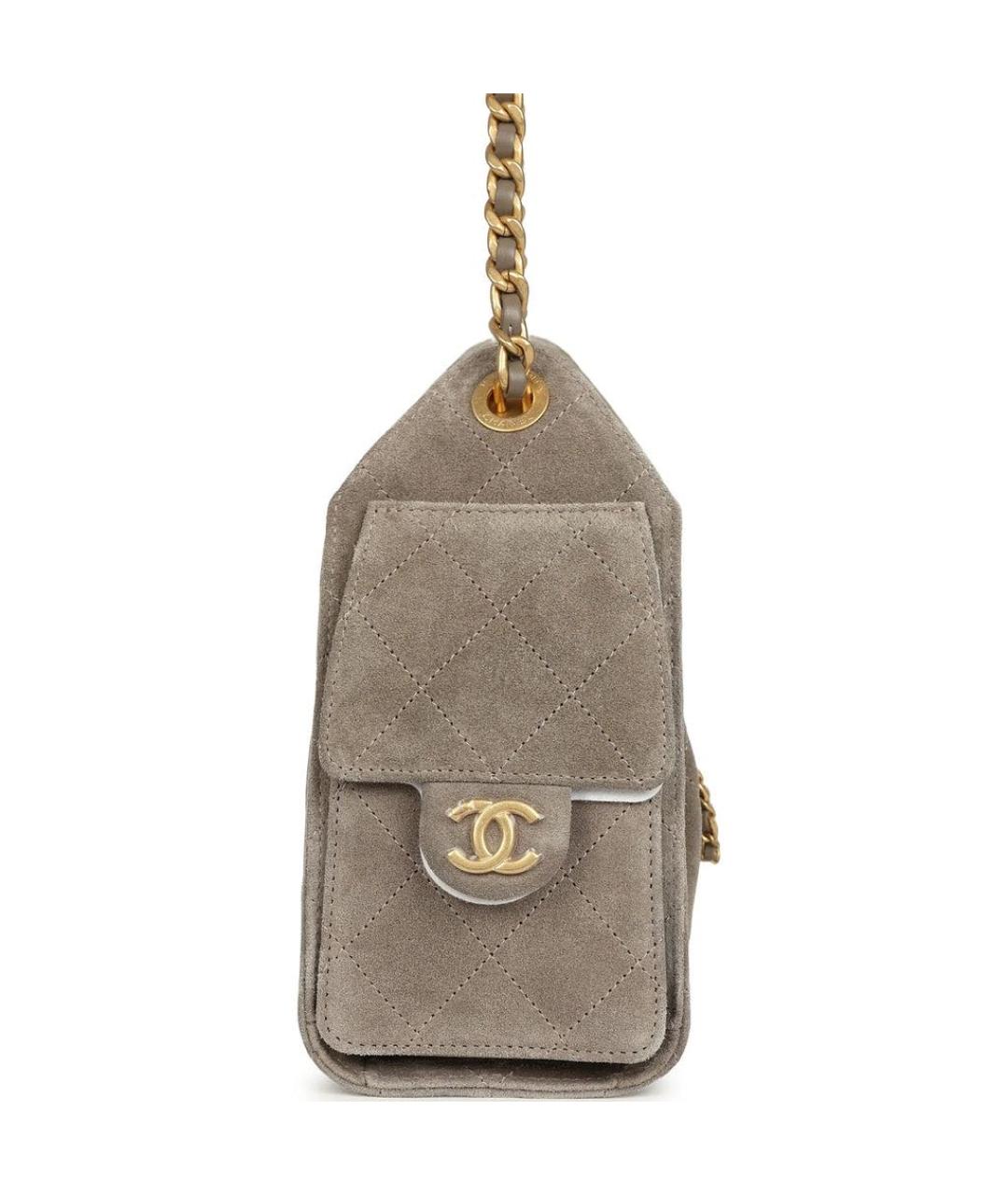 CHANEL Серая замшевая сумка тоут, фото 4