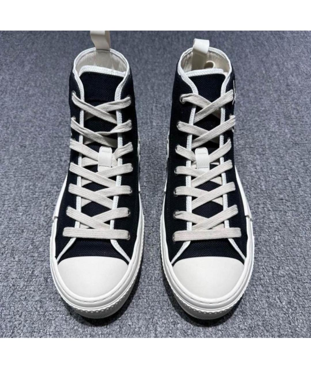 CHRISTIAN DIOR Черные текстильные высокие кроссовки / кеды, фото 2