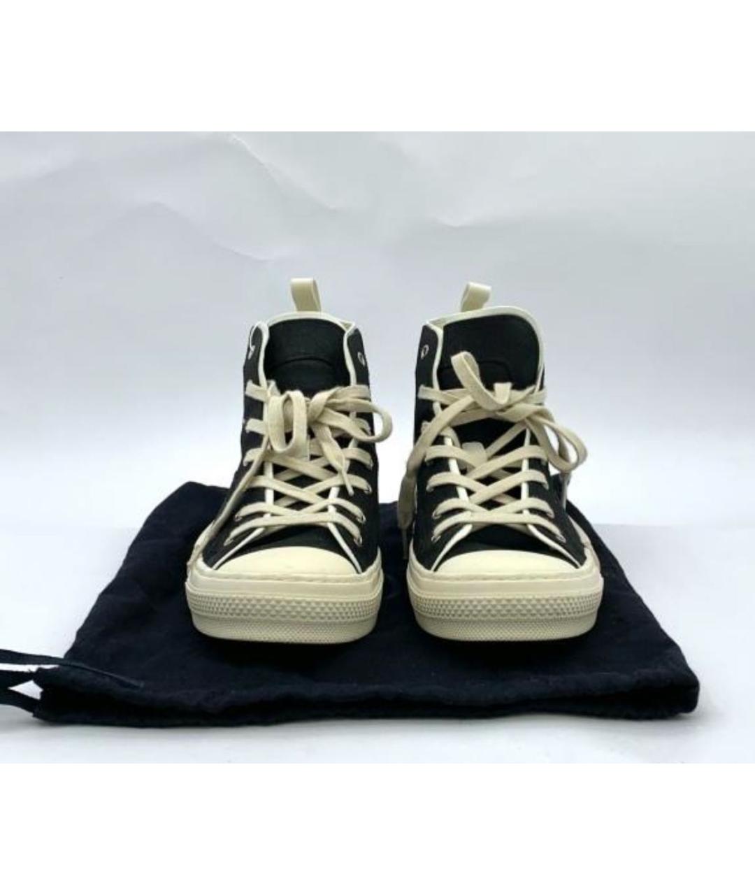 CHRISTIAN DIOR Черные текстильные высокие кроссовки / кеды, фото 6