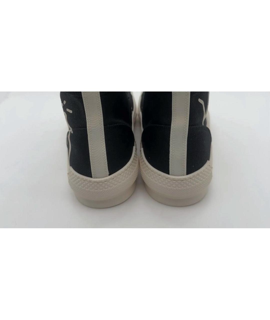 CHRISTIAN DIOR Черные текстильные высокие кроссовки / кеды, фото 4