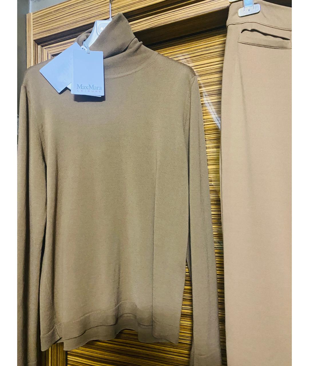 MAX MARA Бежевый шерстяной костюм с брюками, фото 3