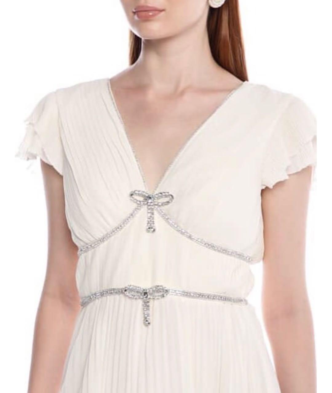 SELF-PORTRAIT Белое шифоновое вечернее платье, фото 3