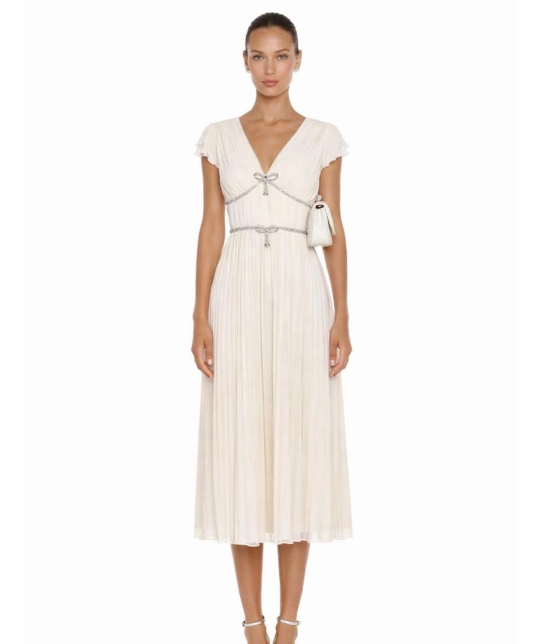 SELF-PORTRAIT Белое шифоновое вечернее платье, фото 4