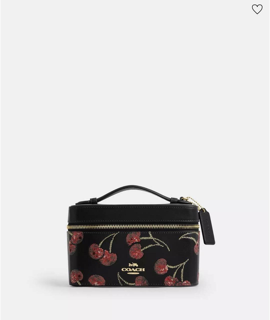 COACH Черная кожаная косметичка, фото 4