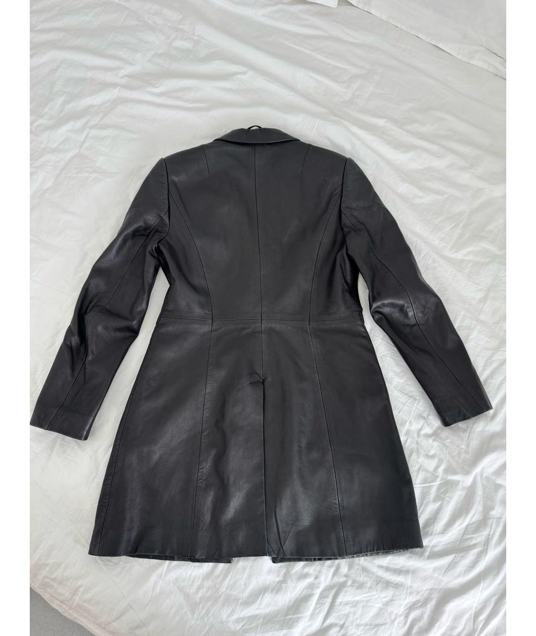 GUCCI Черный кожаный тренч/плащ, фото 2