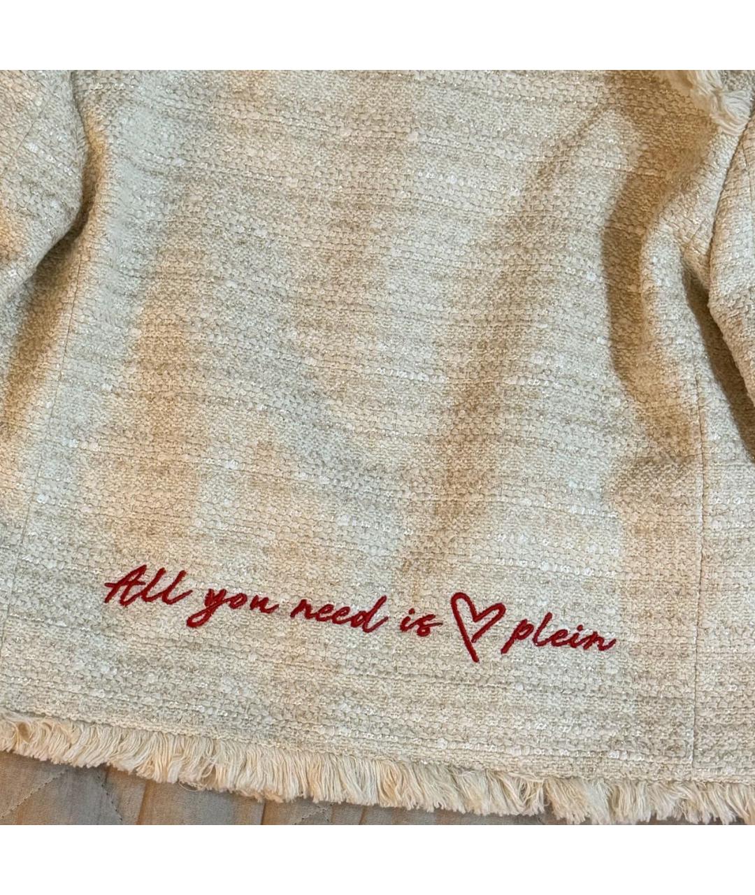 PHILIPP PLEIN Бежевый хлопковый жакет/пиджак, фото 4