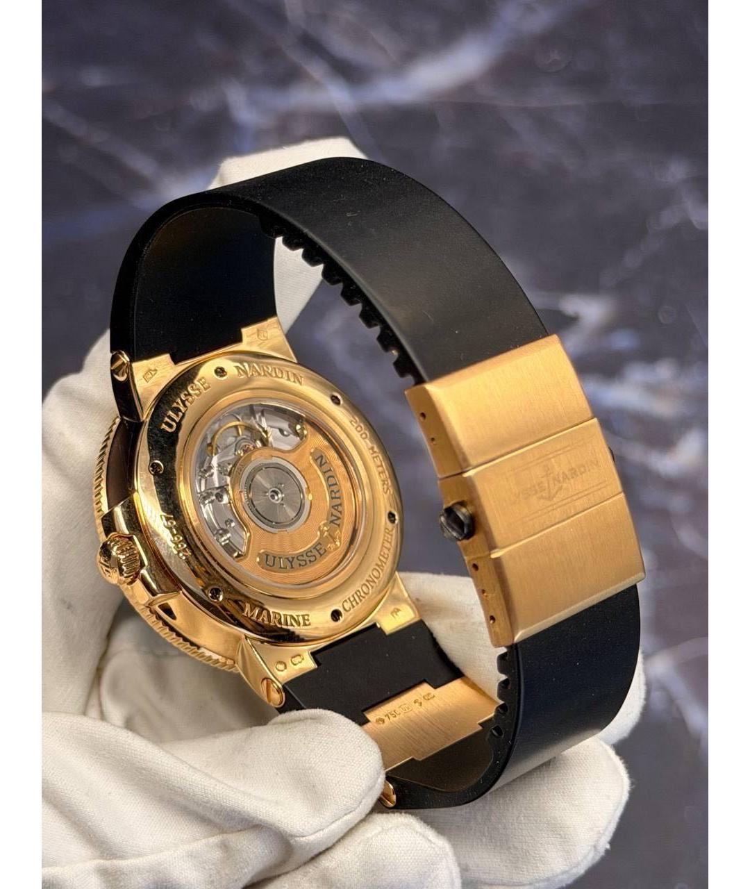 Ulysse Nardin Черные часы из розового золота, фото 4