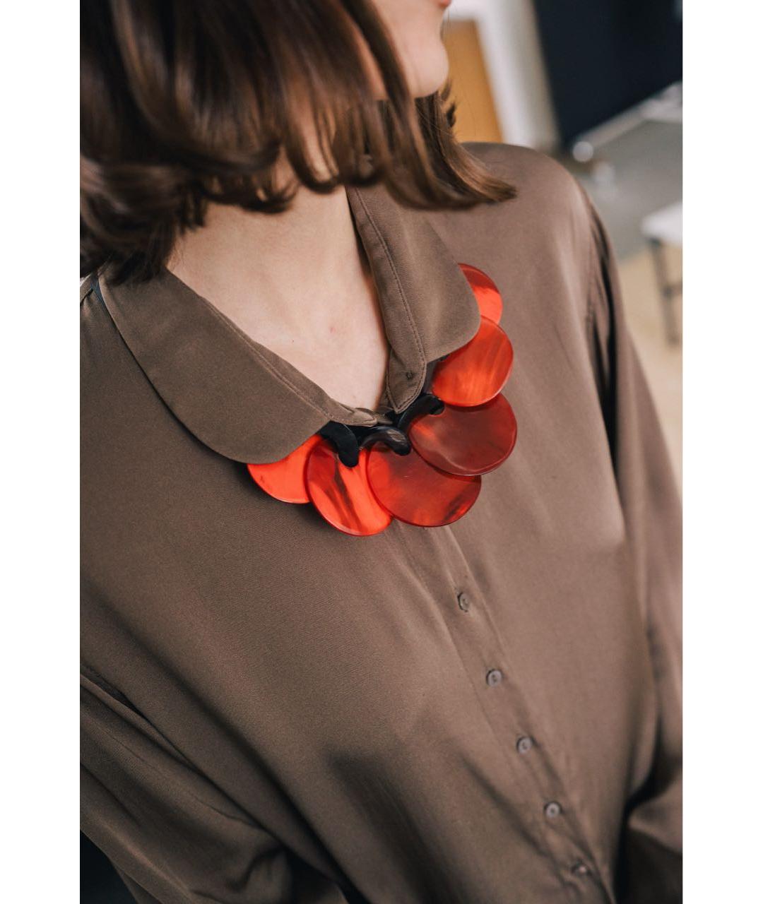 MARNI Бордовое пластиковое колье, фото 4