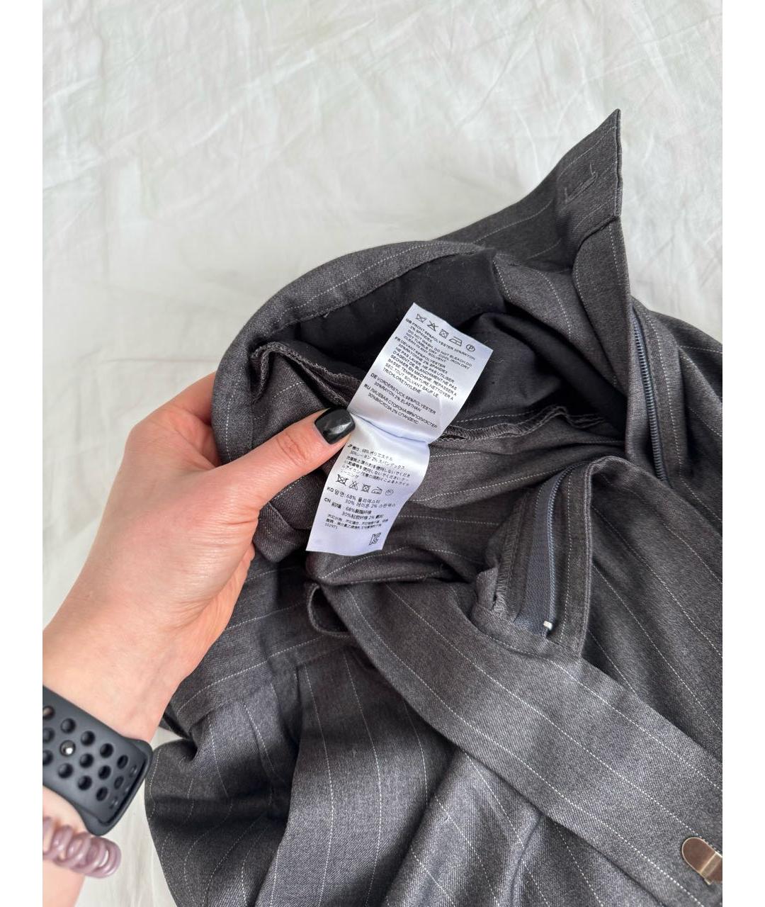 TOTEME Серые вискозные прямые брюки, фото 6