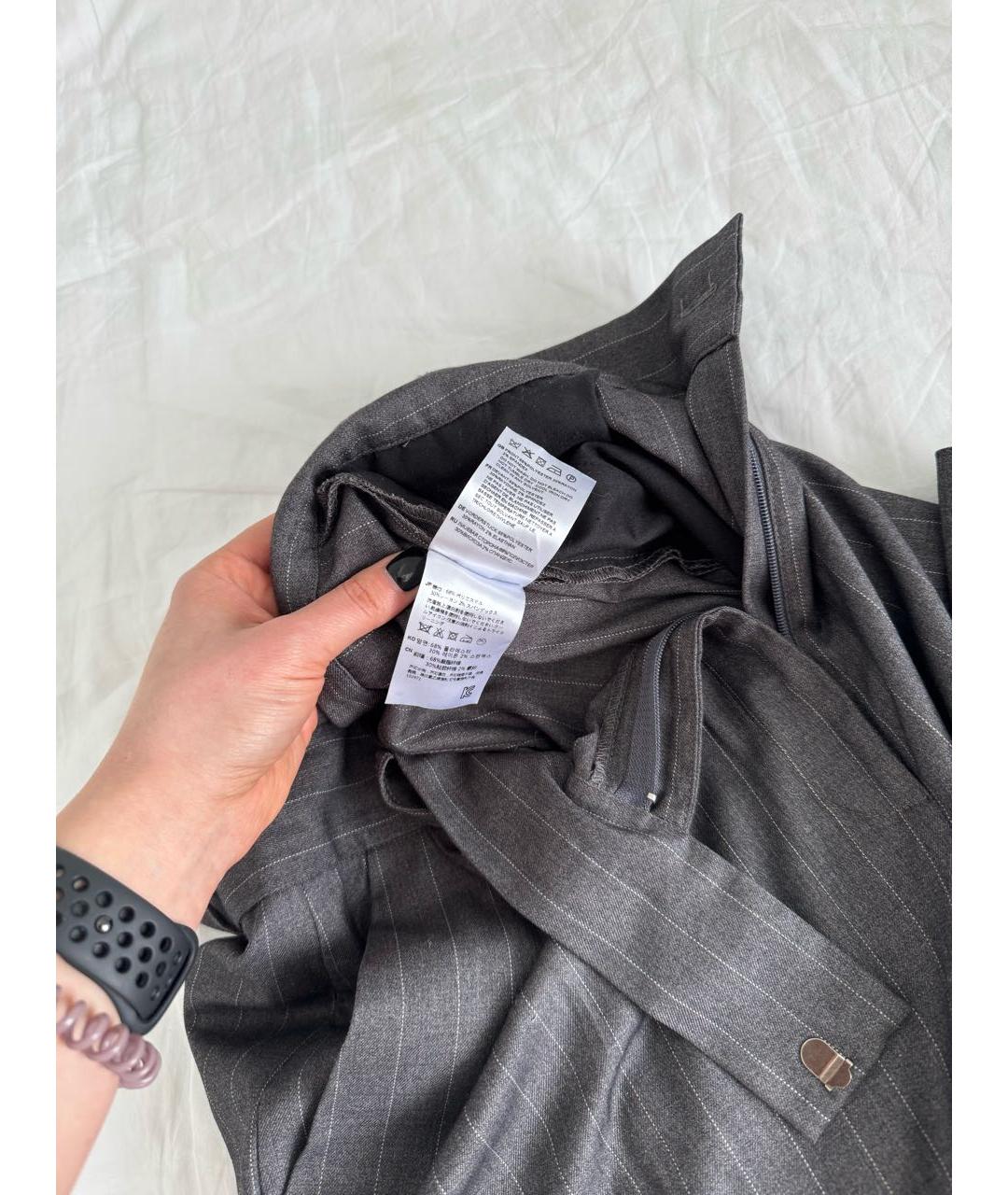 TOTEME Серые вискозные прямые брюки, фото 7