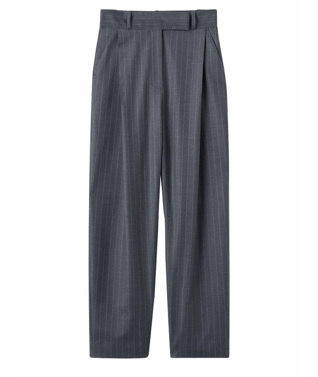 TOTEME Серые вискозные прямые брюки, фото 1