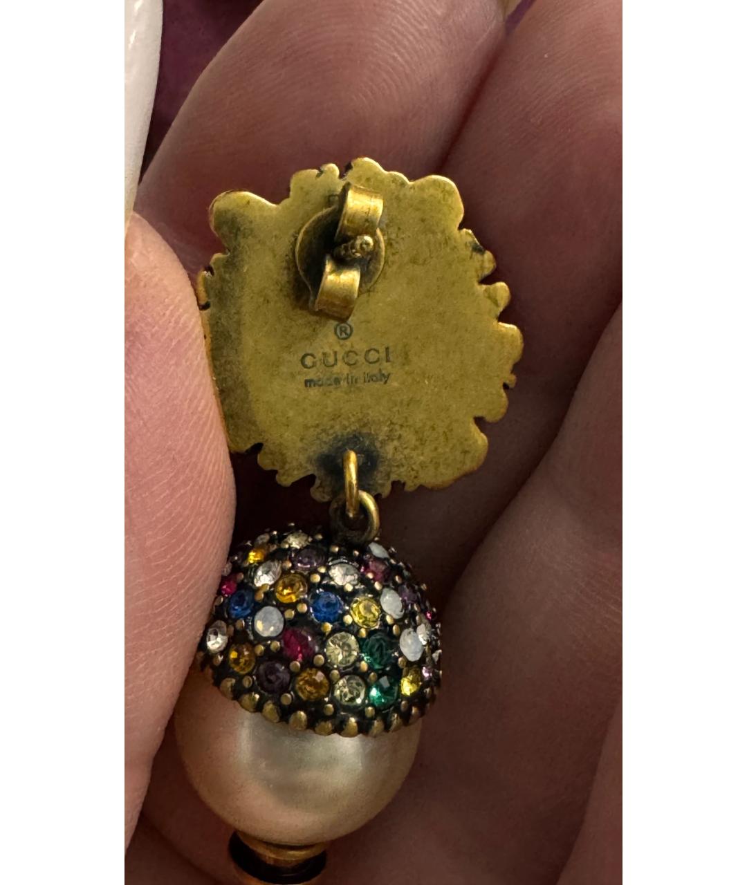 GUCCI Золотые позолоченные серьги, фото 3