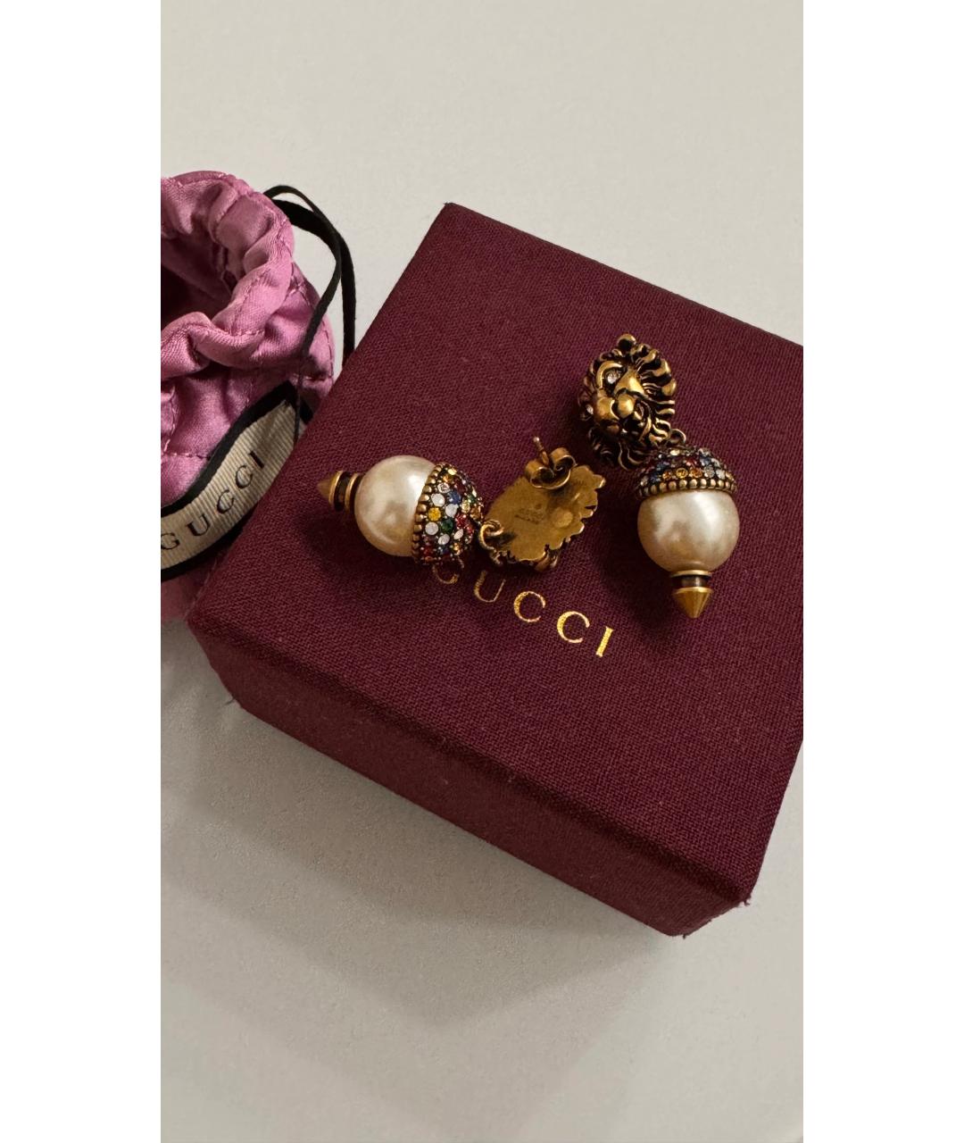 GUCCI Золотые позолоченные серьги, фото 2