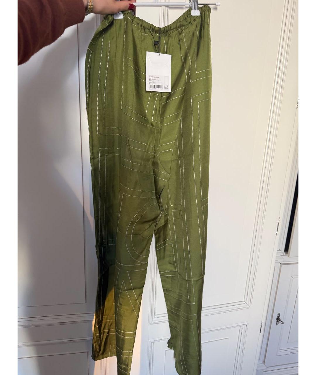 TOTEME Зеленый шелковый костюм с брюками, фото 3