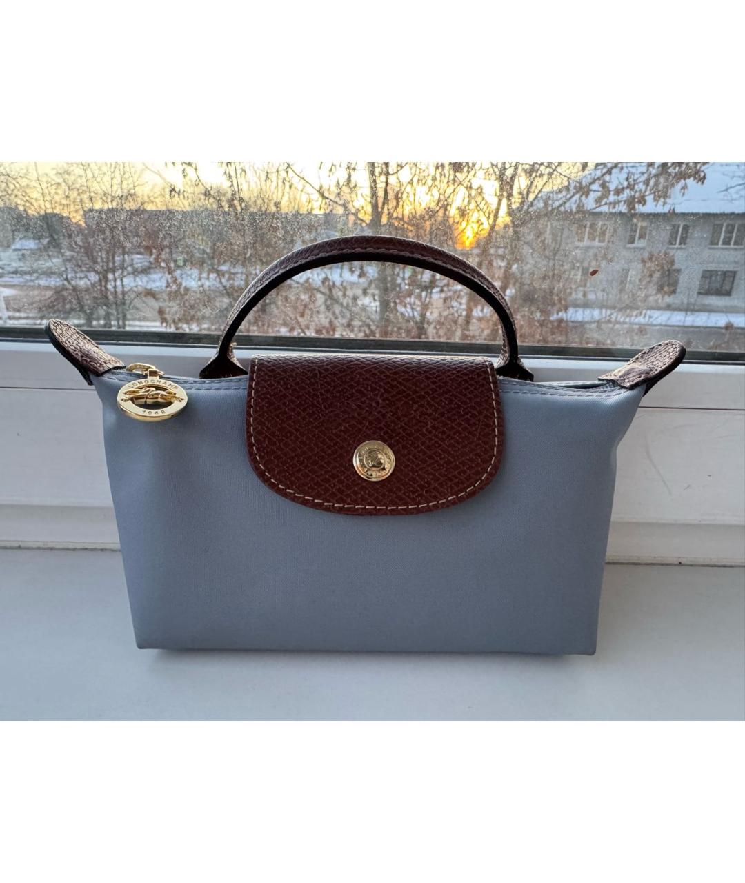 LONGCHAMP Голубая сумка с короткими ручками, фото 9