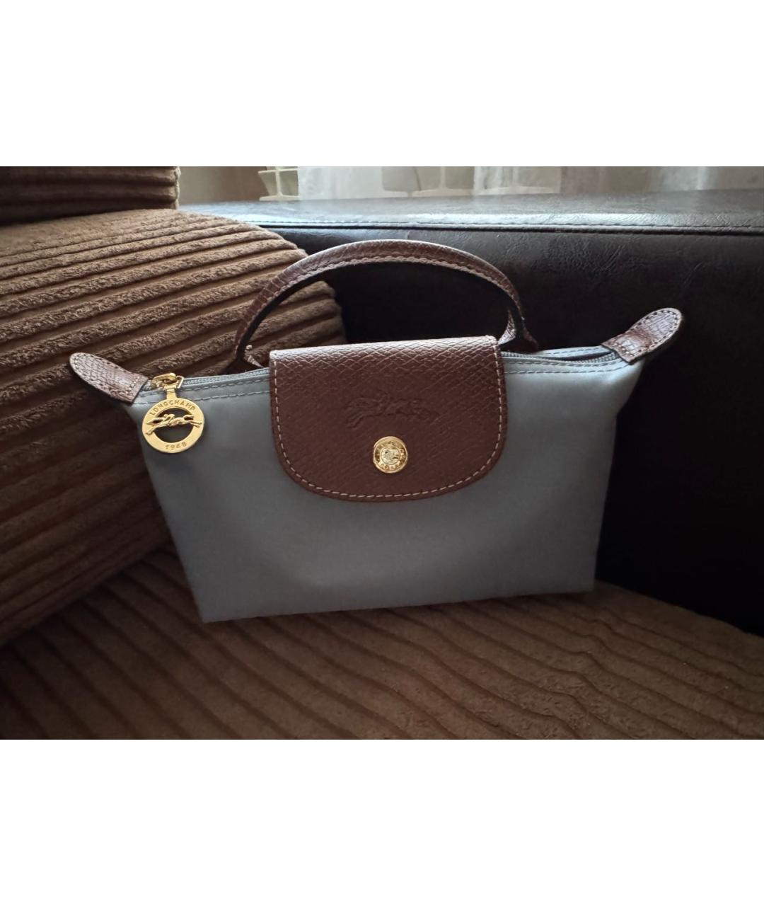 LONGCHAMP Голубая сумка с короткими ручками, фото 2