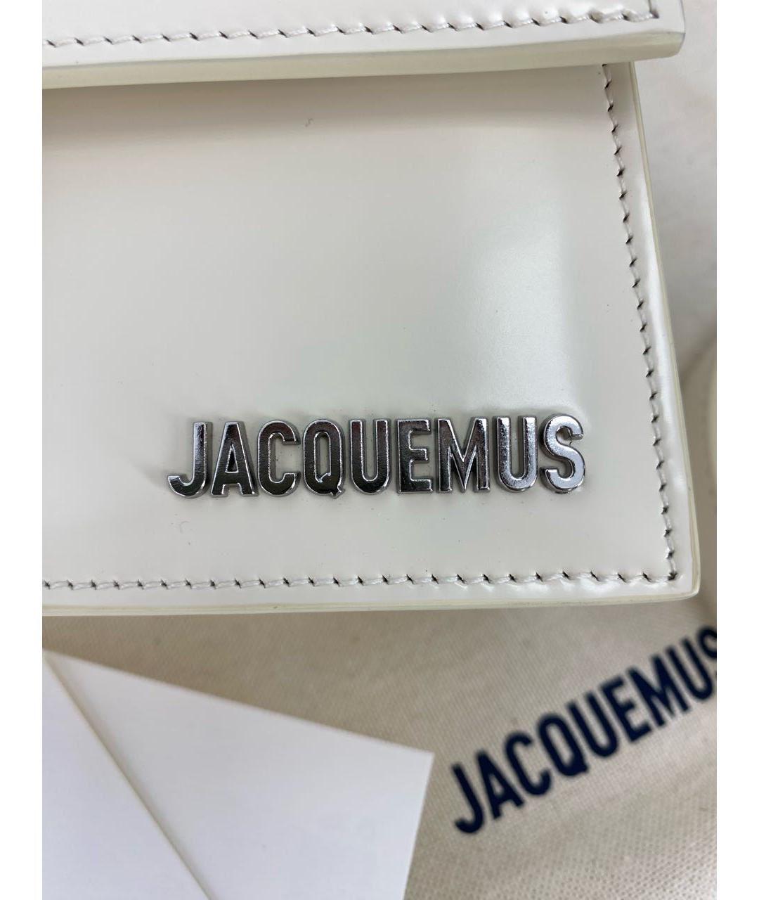 JACQUEMUS Белая кожаная сумка через плечо, фото 6