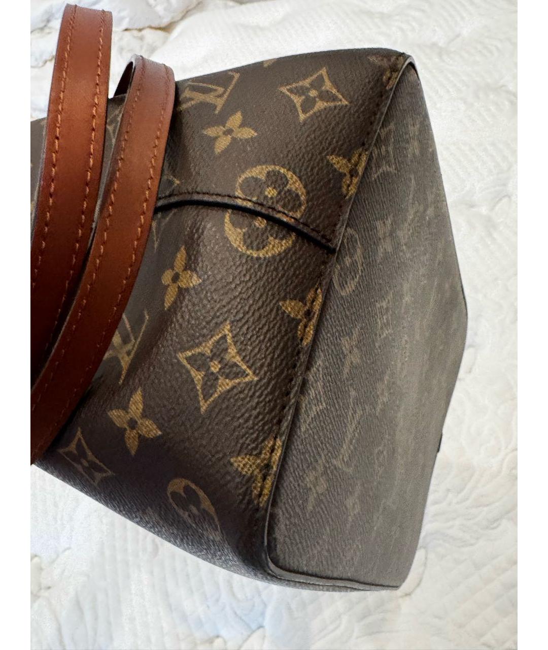 LOUIS VUITTON Коричневая кожаная сумка через плечо, фото 4