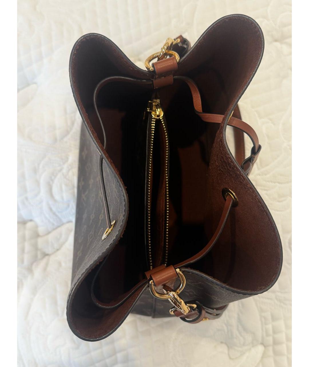 LOUIS VUITTON Коричневая кожаная сумка через плечо, фото 2