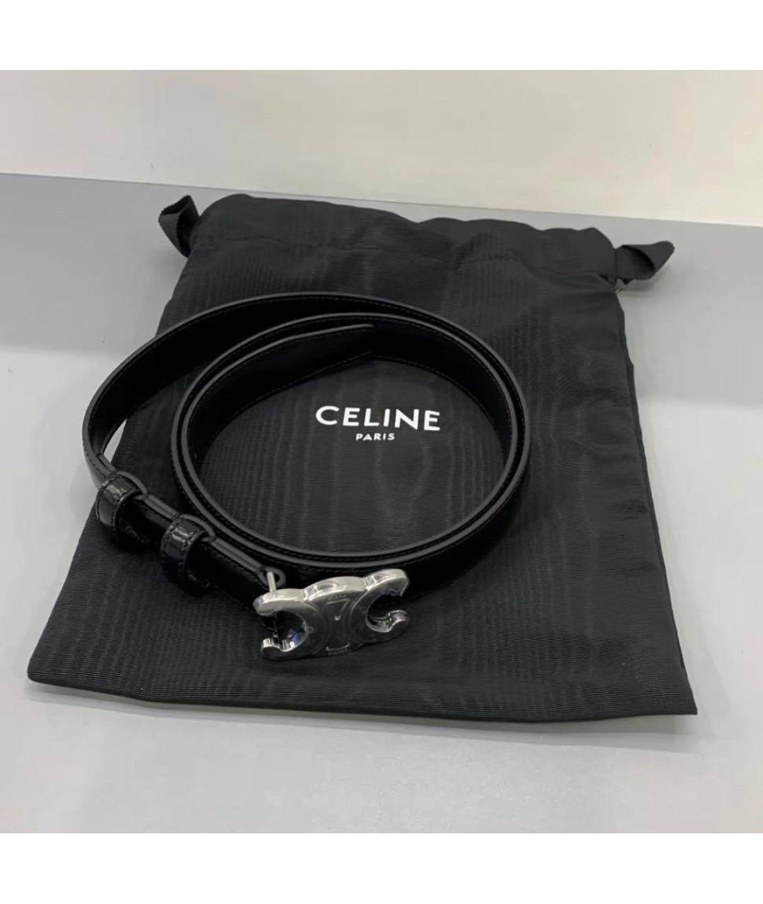 CELINE Черный кожаный ремень, фото 4