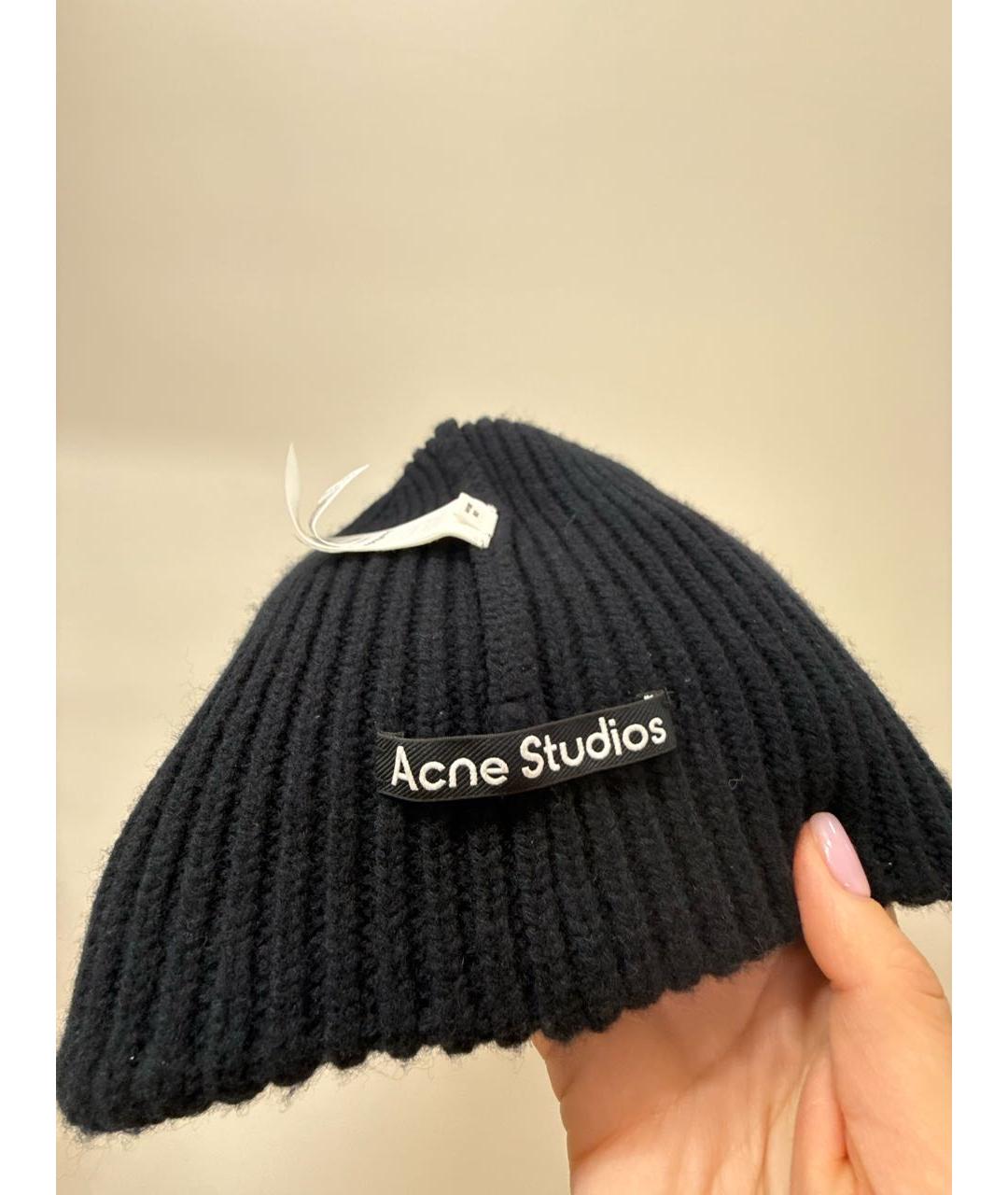 ACNE STUDIOS Черная шерстяная шапка, фото 3