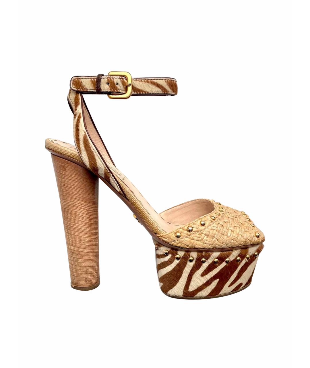 PRADA Бежевые босоножки, фото 1