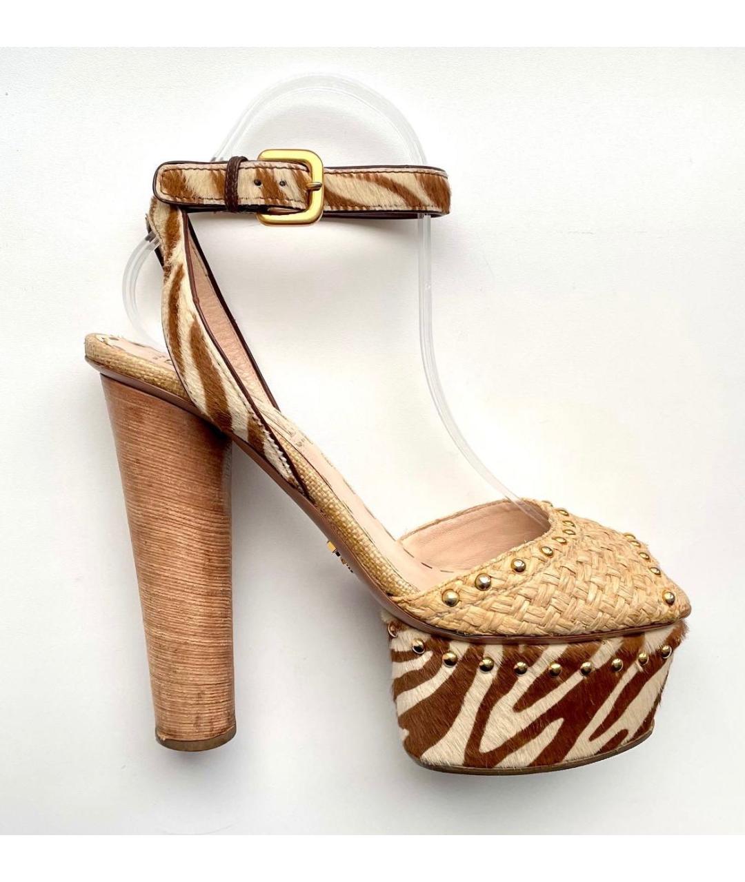 PRADA Бежевые босоножки, фото 9