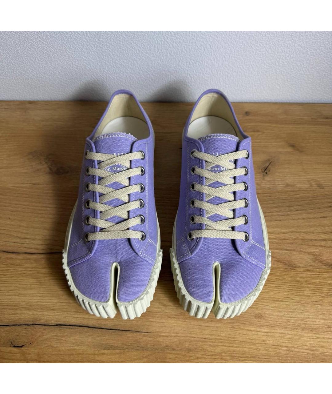 MAISON MARGIELA Фиолетовые текстильные низкие кроссовки / кеды, фото 2