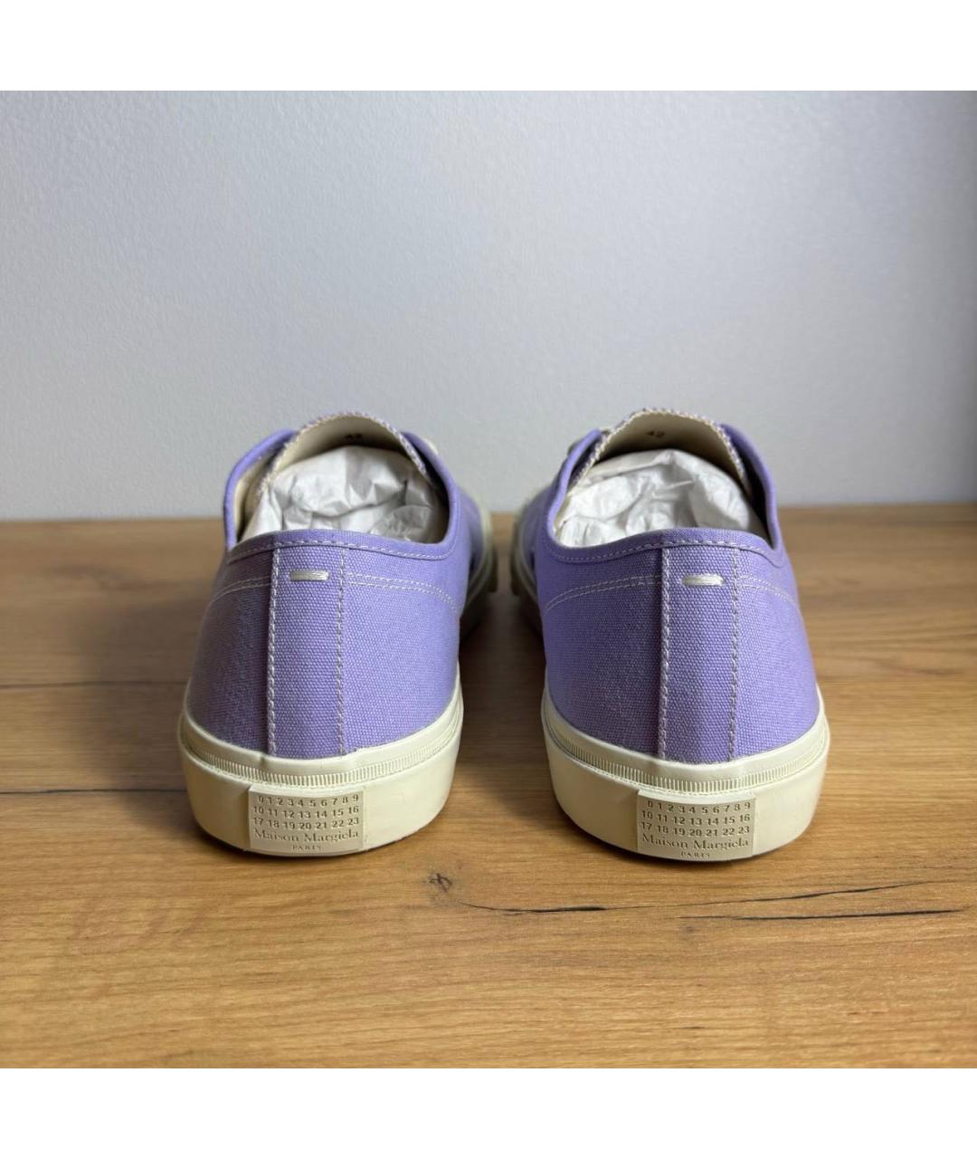 MAISON MARGIELA Фиолетовые текстильные низкие кроссовки / кеды, фото 5