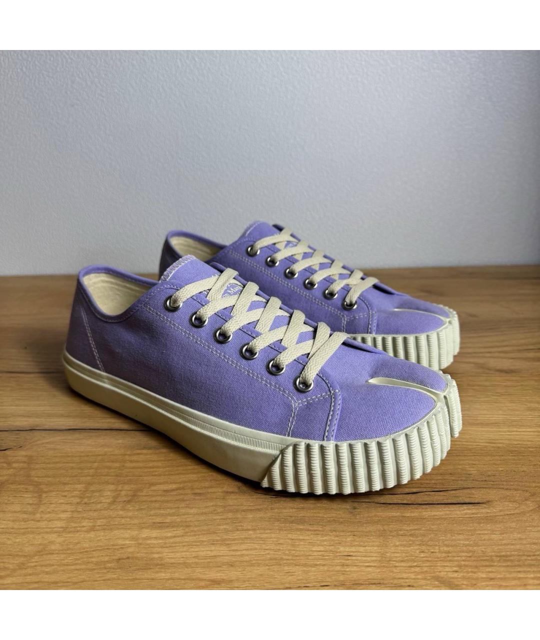 MAISON MARGIELA Фиолетовые текстильные низкие кроссовки / кеды, фото 4