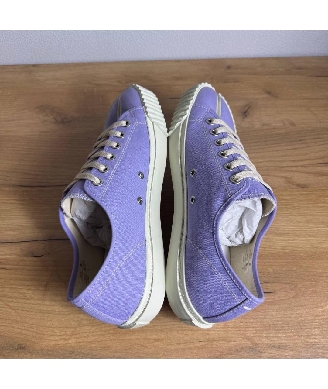 MAISON MARGIELA Фиолетовые текстильные низкие кроссовки / кеды, фото 7