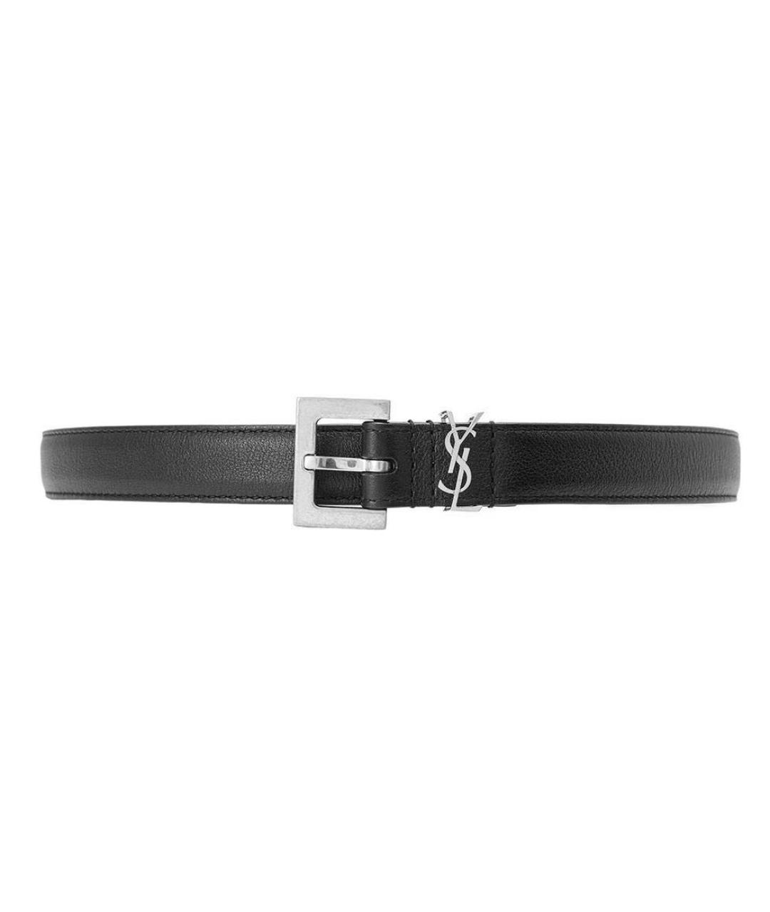 SAINT LAURENT Черный кожаный ремень, фото 3