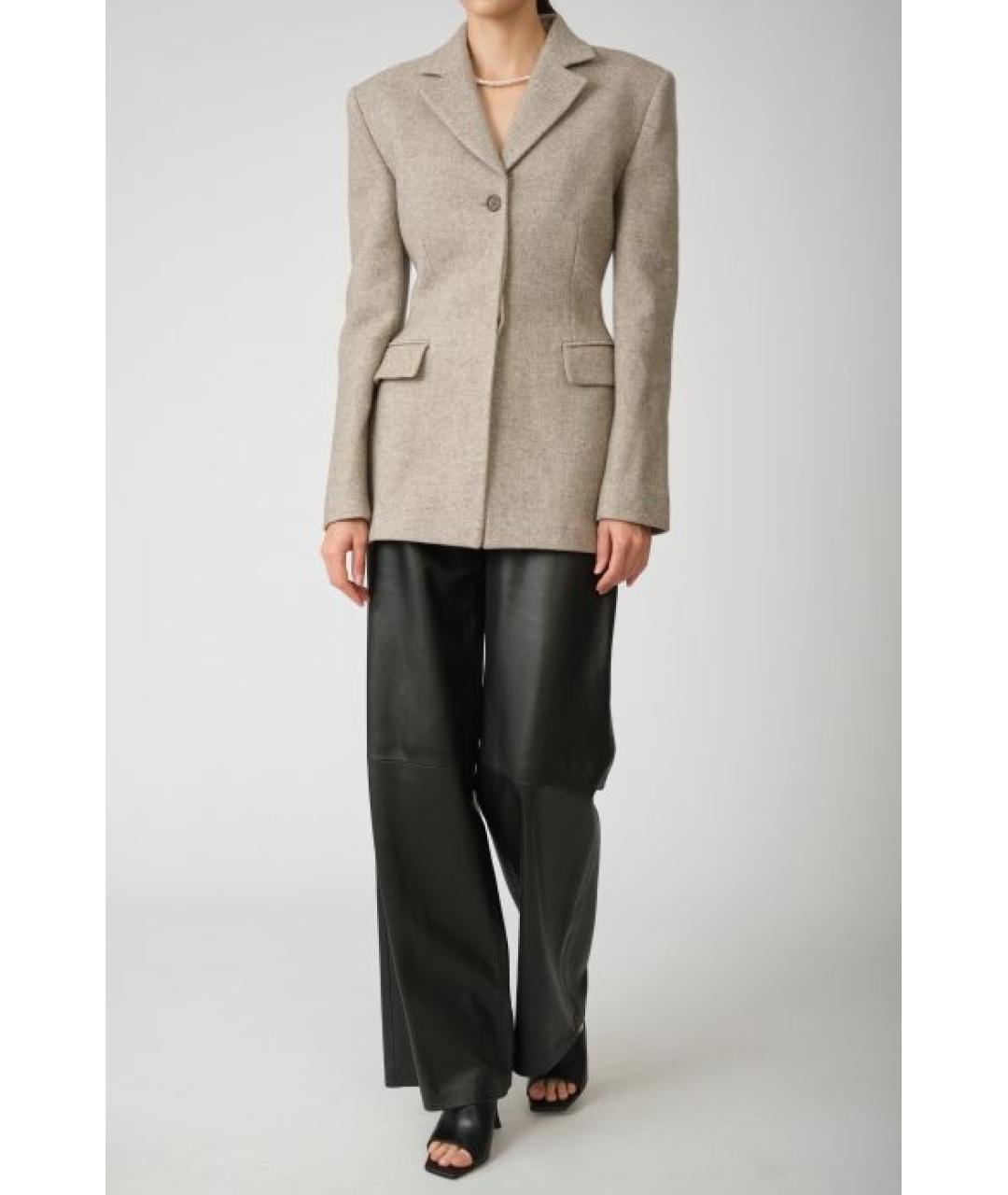 MAGDA BUTRYM Бежевый шерстяной жакет/пиджак, фото 7