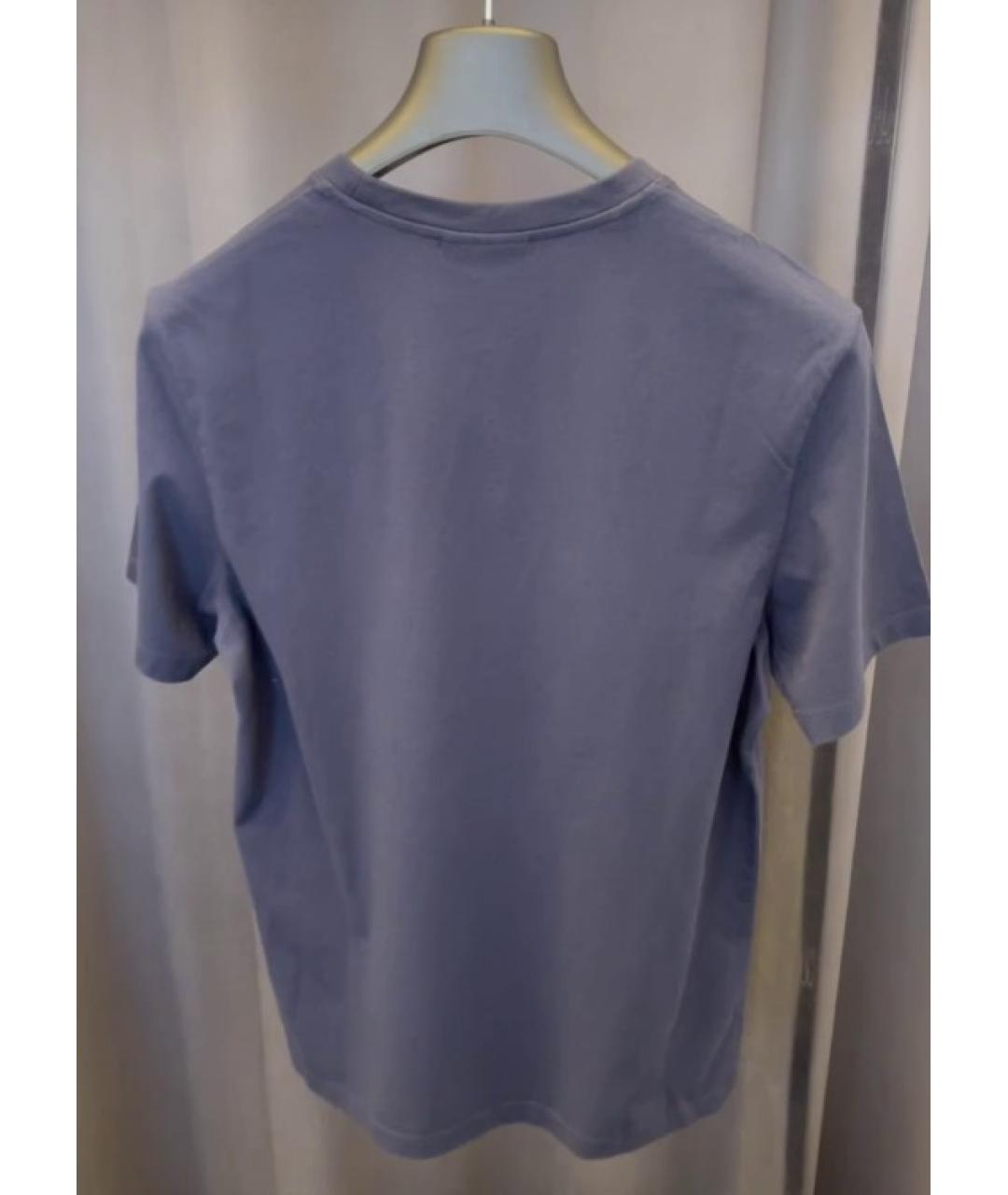 MAISON KITSUNE Синяя хлопковая футболка, фото 2