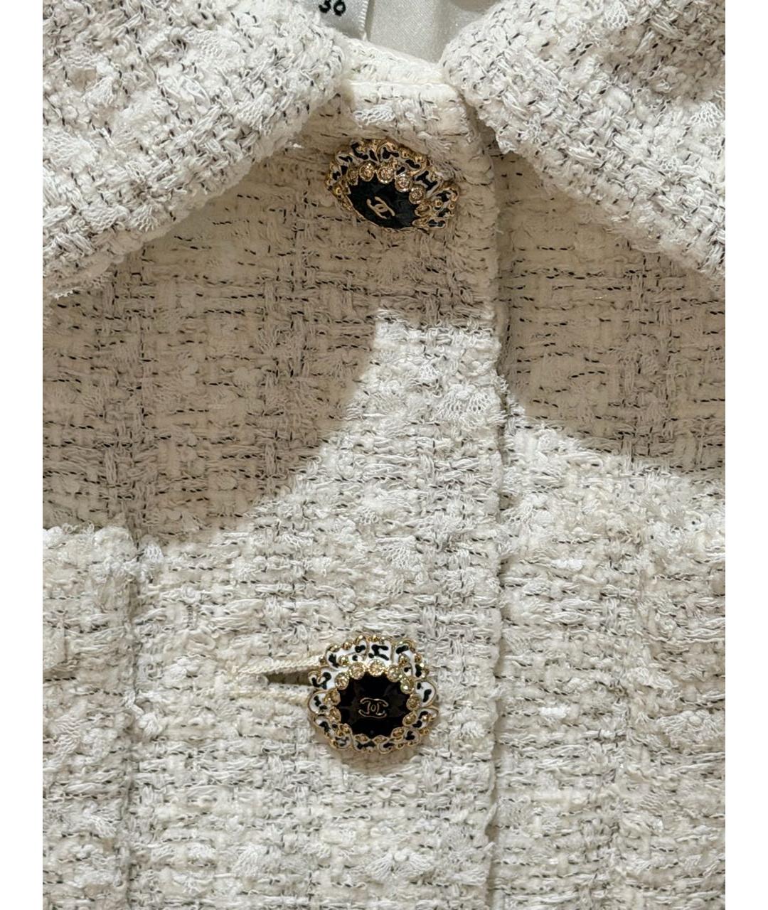 CHANEL Белый твидовый жакет/пиджак, фото 4