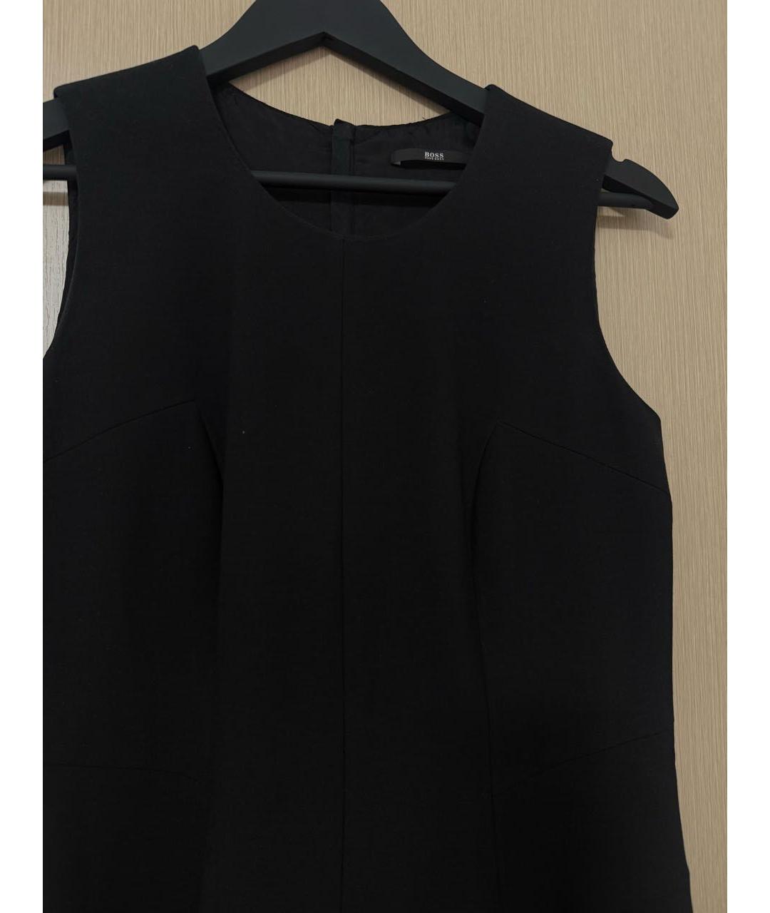 HUGO BOSS Черное полиэстеровое вечернее платье, фото 4