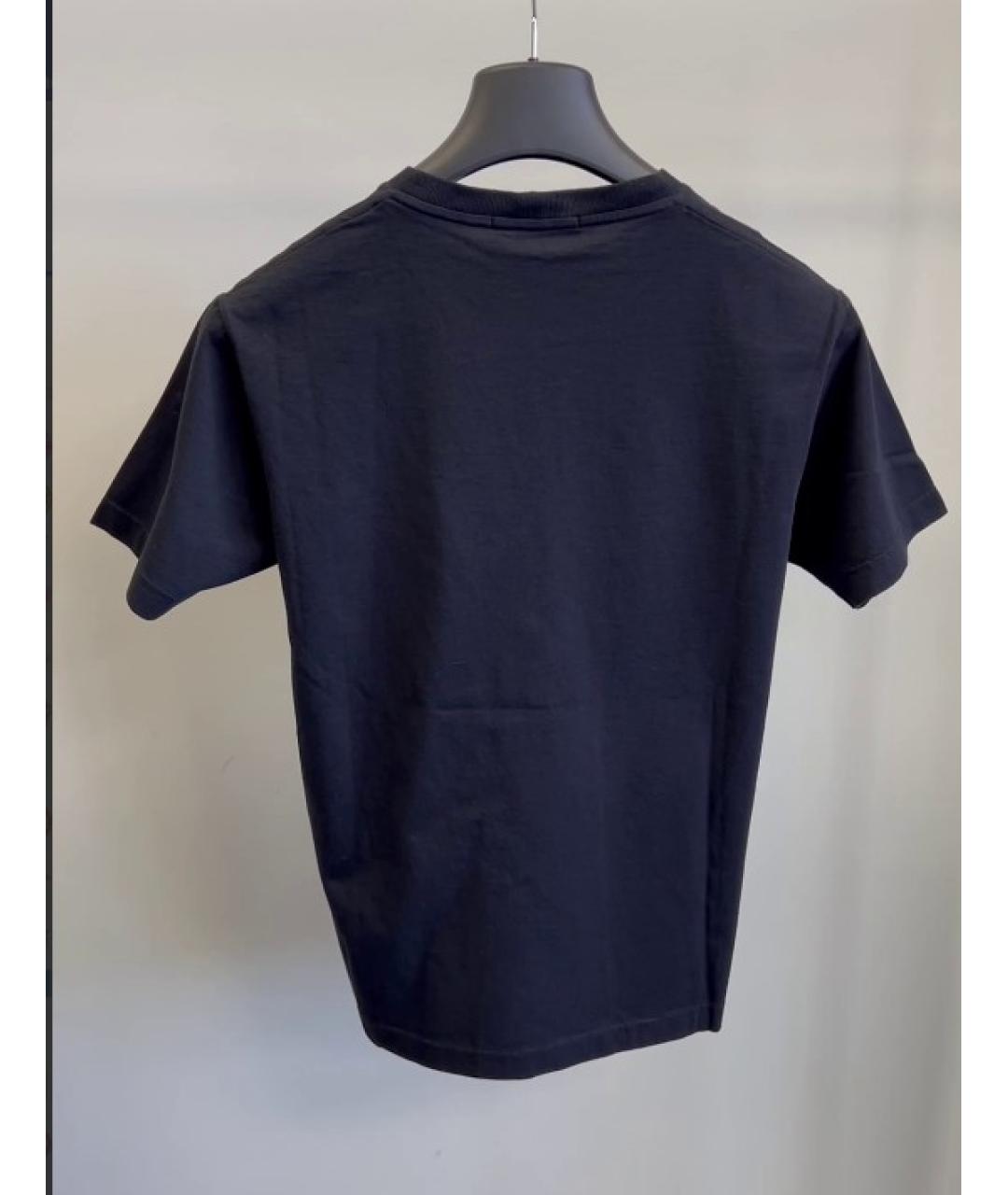 STONE ISLAND Черная хлопковая футболка, фото 2