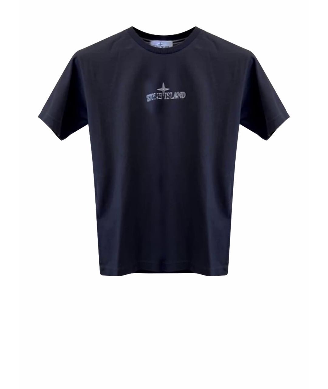 STONE ISLAND Черная хлопковая футболка, фото 1