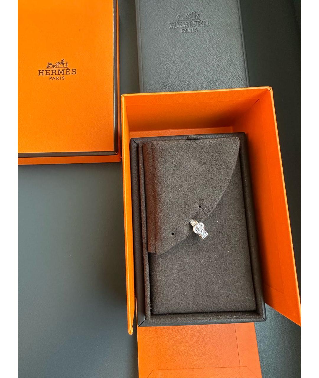 HERMES Серебряные серьги из белого золота, фото 2