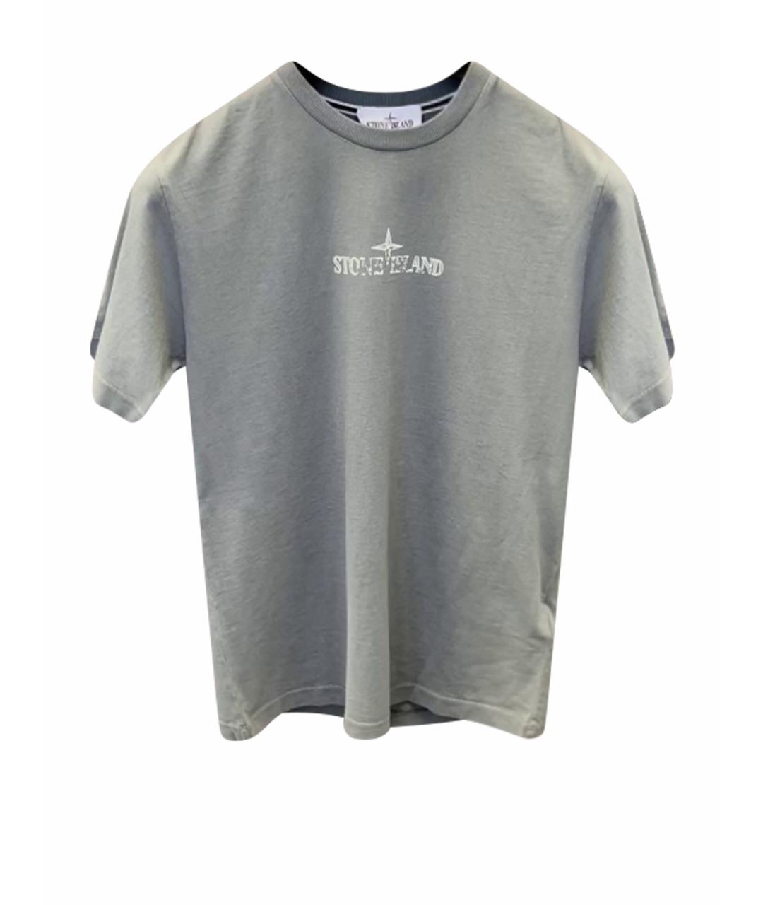 STONE ISLAND Серая хлопковая футболка, фото 1