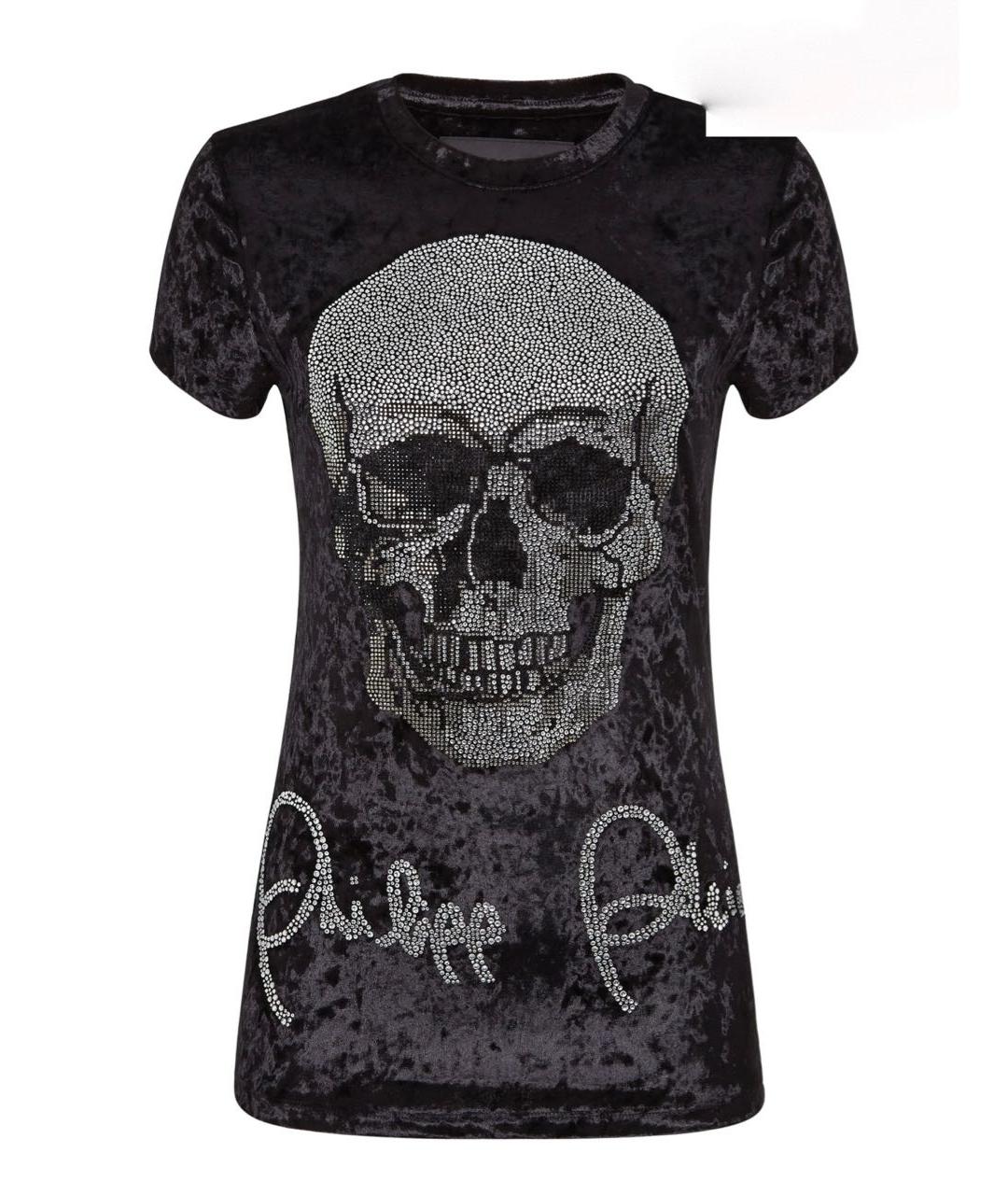 PHILIPP PLEIN Черная полиэстеровая футболка, фото 9