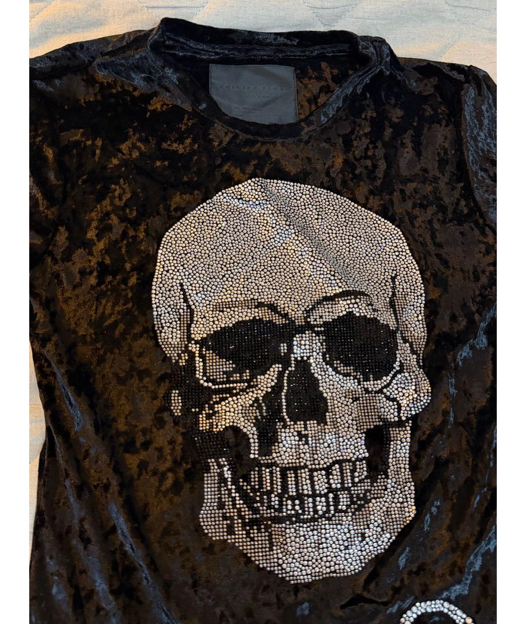 PHILIPP PLEIN Черная полиэстеровая футболка, фото 7