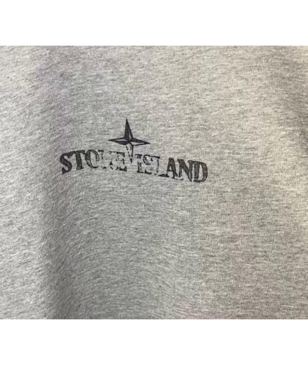 STONE ISLAND Серая хлопковая футболка, фото 3