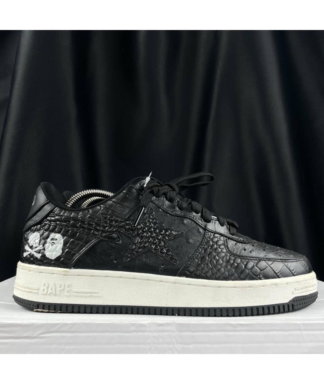 BAPE Черные кожаные низкие кроссовки / кеды, фото 6