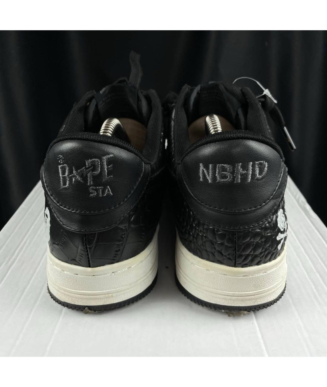 BAPE Черные кожаные низкие кроссовки / кеды, фото 3