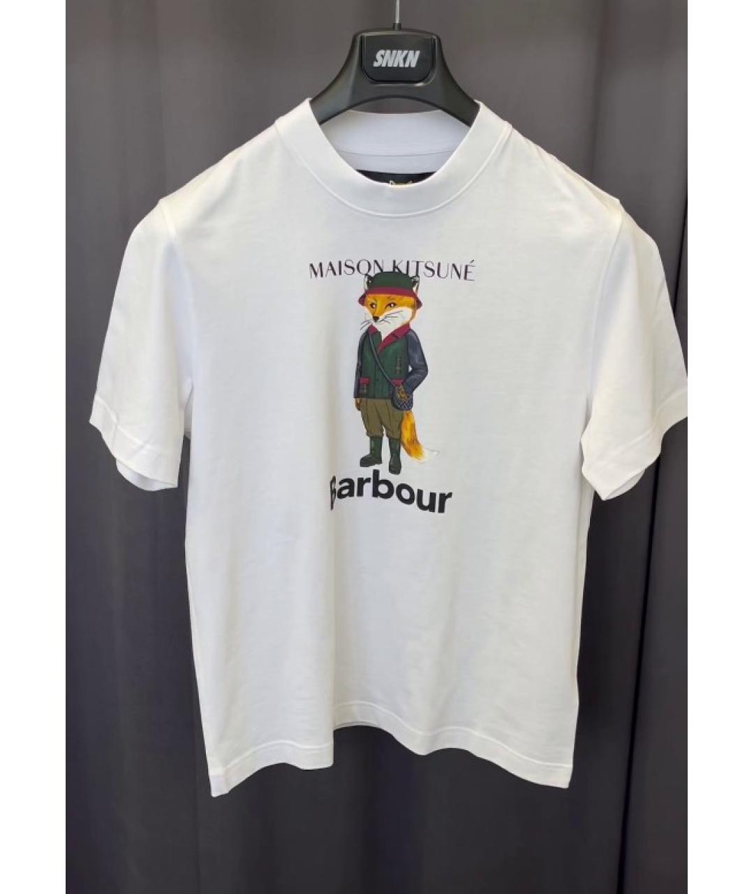 BARBOUR Белая хлопковая футболка, фото 3